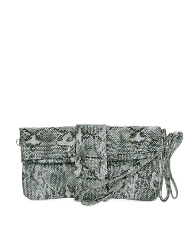 Mod'acc Women Black & Grey Clutch