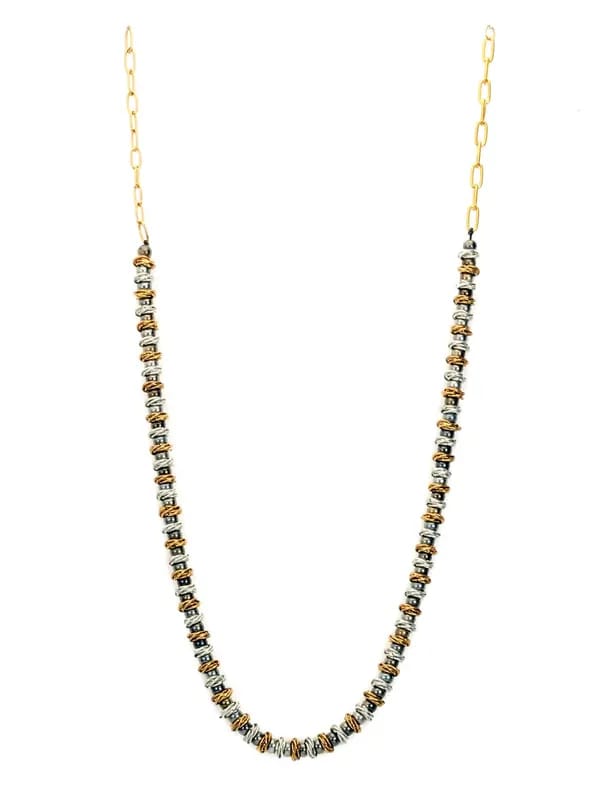 Femella Silver Knot and Ball Necklace