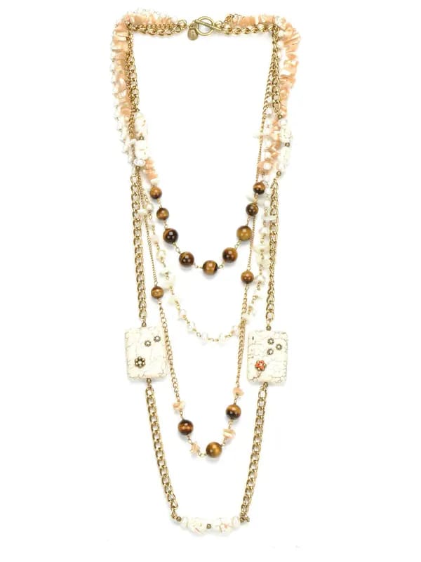 Ivory Tag Women Earthy Crust White Necklace