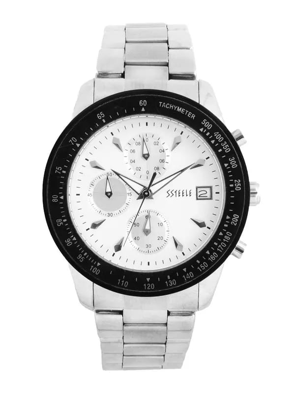 Maxima Men White Dial Chronograph Watch