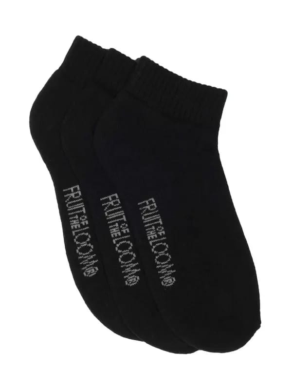 Fruit of the Loom Men Black Pack of Three Socks