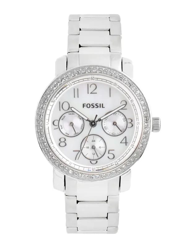 Fossil Women White Dial Chronograph Watch ES2967