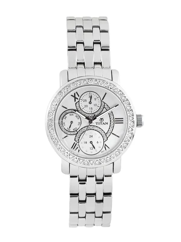 Titan Women Silver Dial Watch
