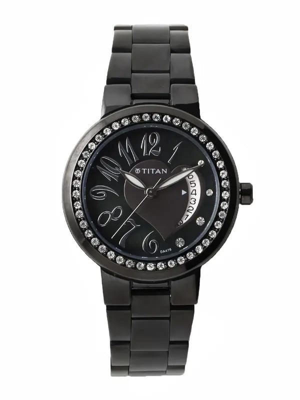 Titan Women Black Dial Watch NB9855NM01