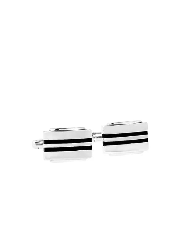Revv Men Black and Steel Cufflinks