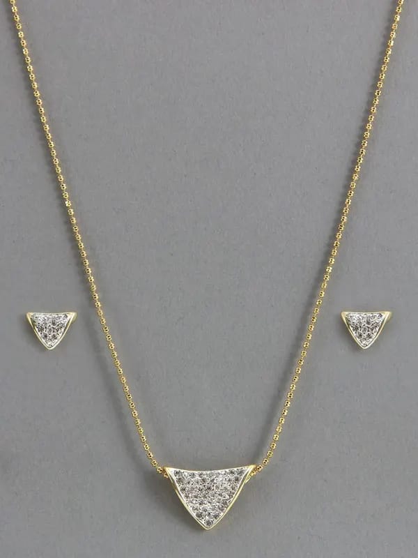 Estelle Women Gold Earring & Pendant Set