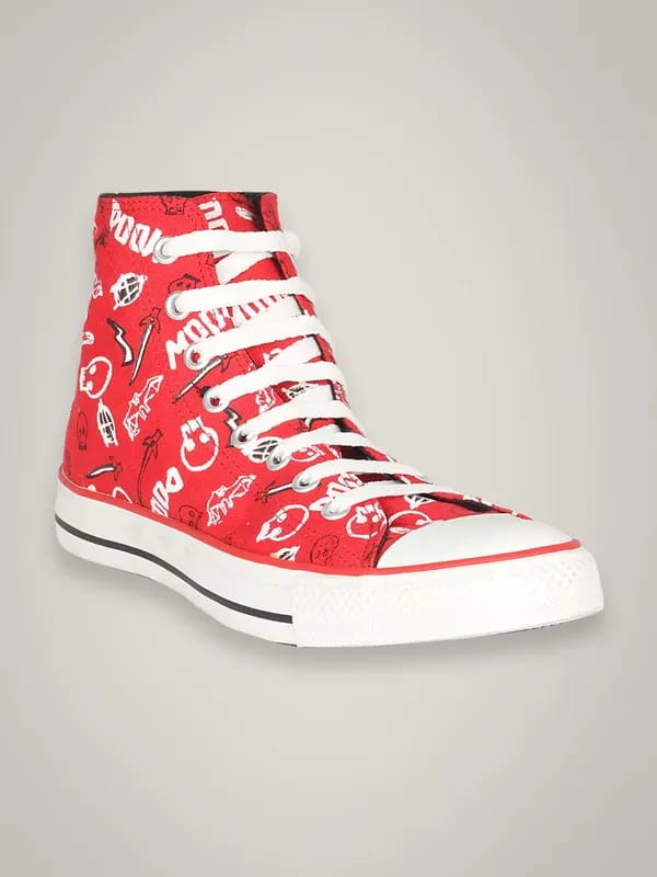 Converse Unisex Skull Print Hi Red Shoe