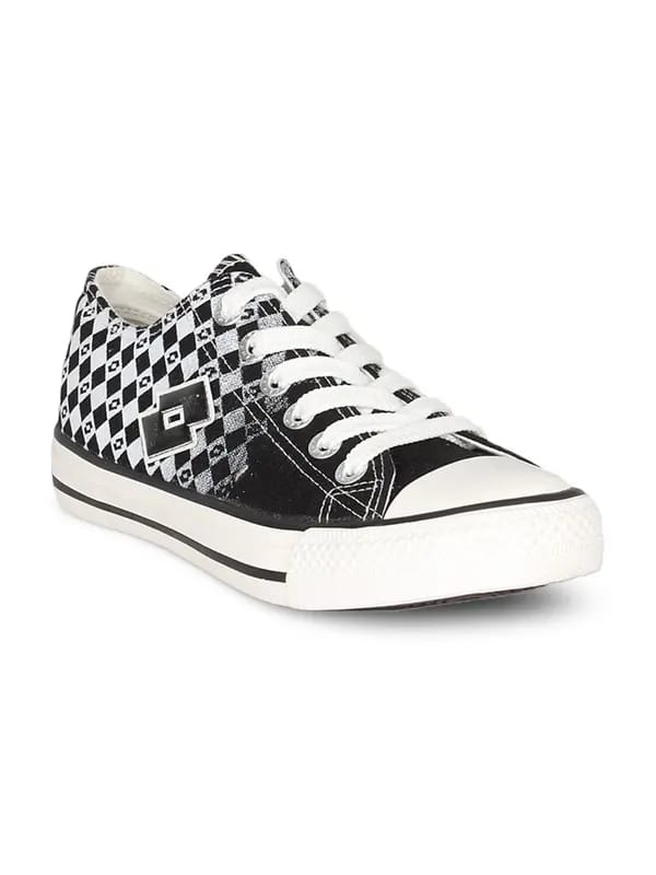Lotto Unisex Canvas Black Check Shoe