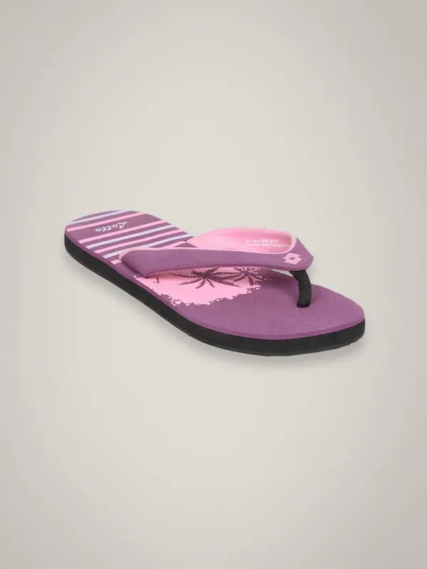 Lotto Women's Sunsets Black Purple Flip Flop