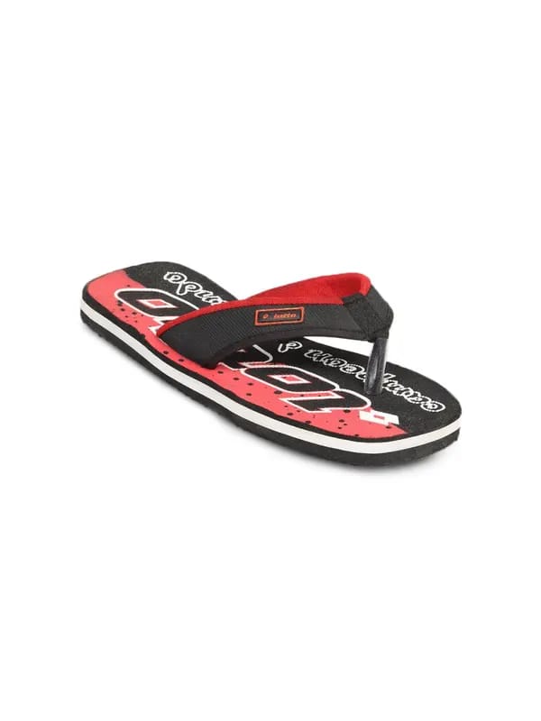Lotto Men's Soccer Black Red Flip Flop