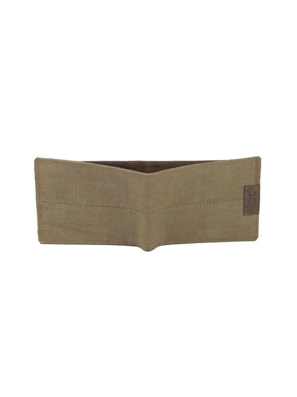 Wrangler Men Canvas Dark Brown Leather Wallet