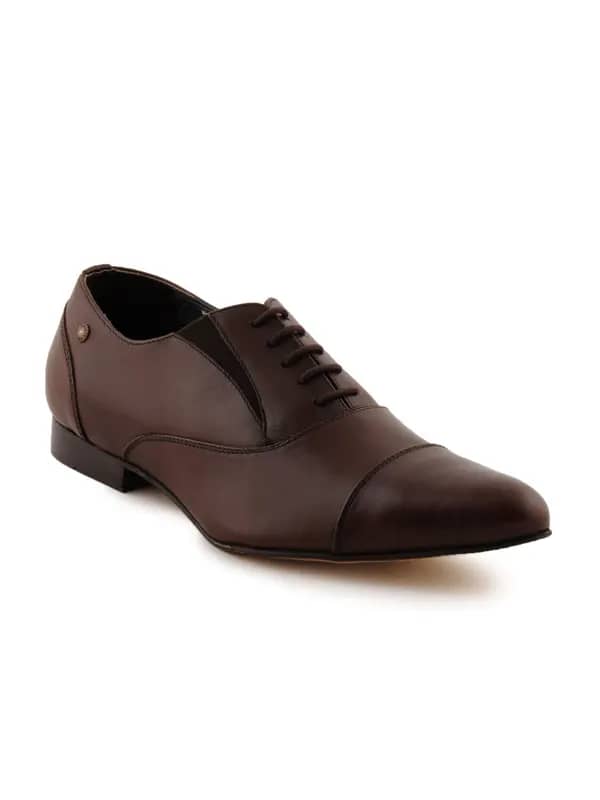 Enroute Men Leather Brown Formal Shoes