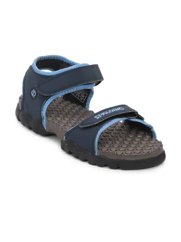 Spalding Men Grey And Navy Blue Sandals