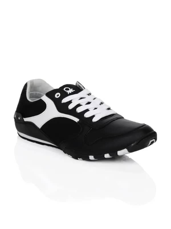 United Colors of Benetton Men Black Shoes