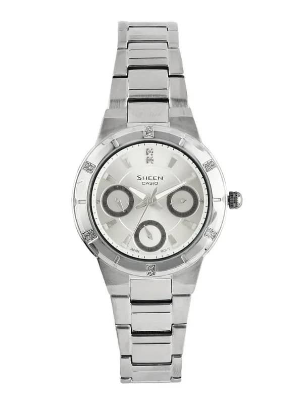 CASIO SHEEN Women Silver-Toned Dial Watch SX042