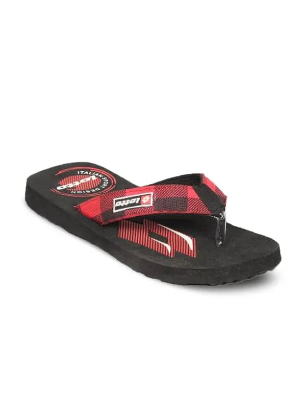 Lotto Men's Bavarian Black Red Flip Flop